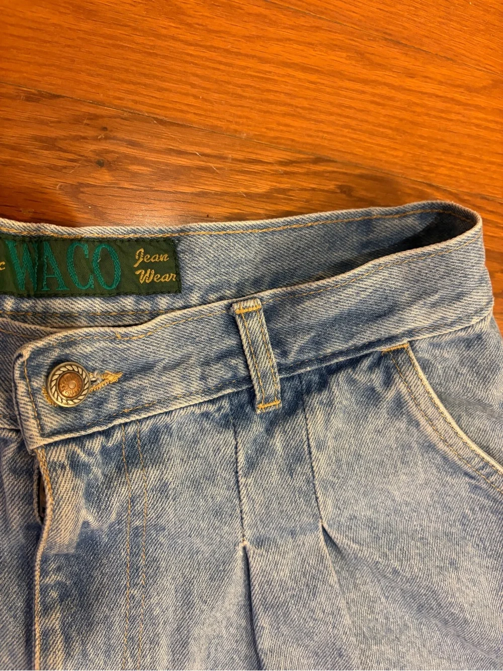 Authentic Waco | Vintage Denim Pleated Mom Shorts